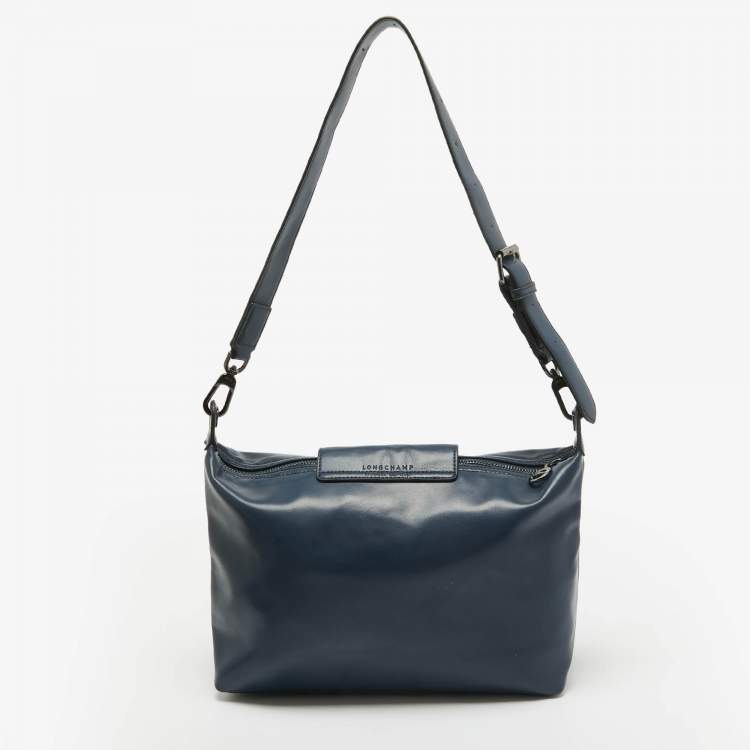 Pre Owned Longchamp Navy Blue Leather Le Pliage Xtra Shoulder Bag