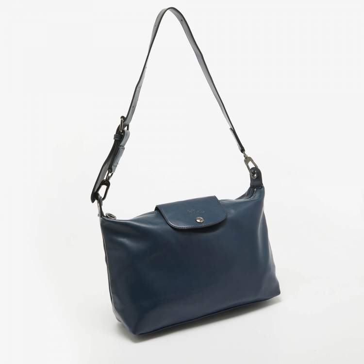 Pre Owned Longchamp Navy Blue Leather Le Pliage Xtra Shoulder Bag