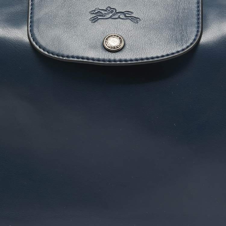 Pre Owned Longchamp Navy Blue Leather Le Pliage Xtra Shoulder Bag