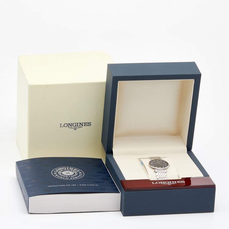 Pre Owned  Longines Sunray Blue Stainless Steel Diamond La Grande Classique De Longines L4.512.4.97.6 Women's Wristwatch 29 mm