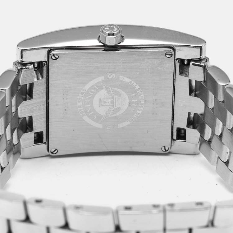 Pre Owned Longines White Stainless Steel Diamond DolceVita L5.503.0 Women's Wristwatch 24 mm