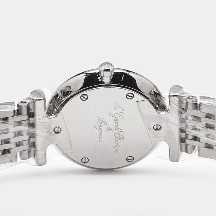 Pre Owned Longines Silver Dial Stainless Steel La Grande Classique De Longines L42094716 Women's Wristwatch 24 mm