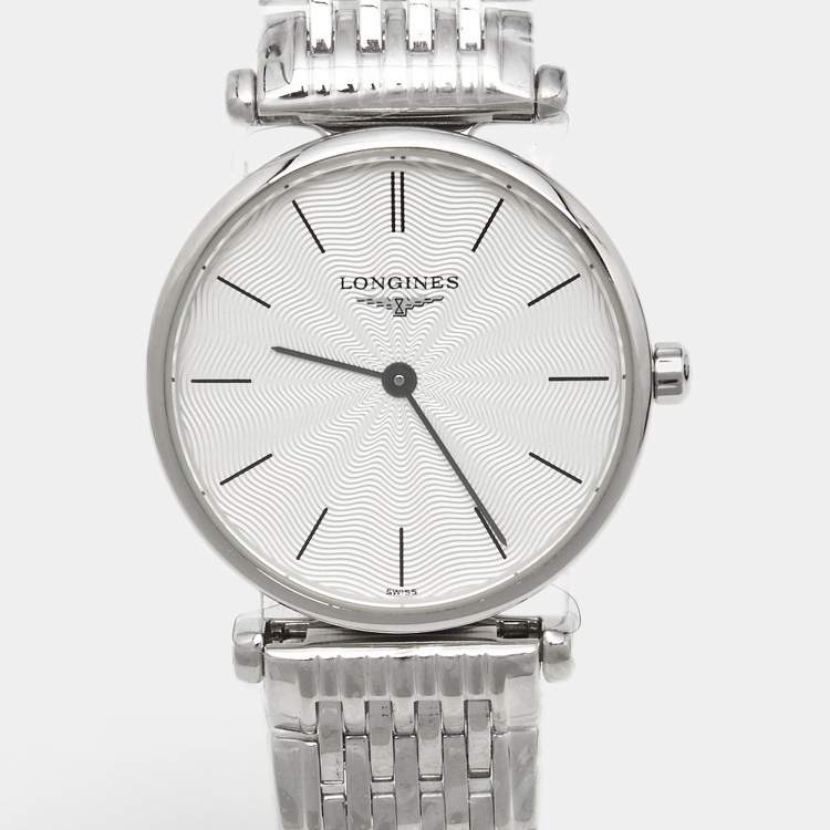 Pre Owned Longines Silver Dial Stainless Steel La Grande Classique De Longines L42094716 Women's Wristwatch 24 mm