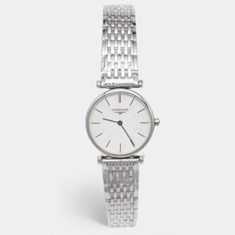 Pre Owned Longines Silver Dial Stainless Steel La Grande Classique De Longines L42094716 Women's Wristwatch 24 mm