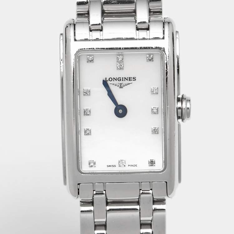 Pre Owned Longines DolceVIta L5.258.4.87.6 Mother Of Pearl Diamond Stainless Steel Women's Wristwatch 17.70 mm