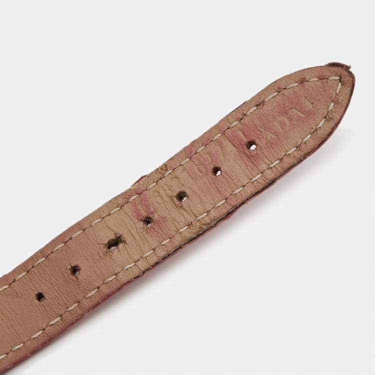 Pre Owned Longines DolceVita L5.255.4.71.5 Silver "Flinqué" Dial Stainless Steel Alligator Leather Women's Wristwatch 20.80 mm