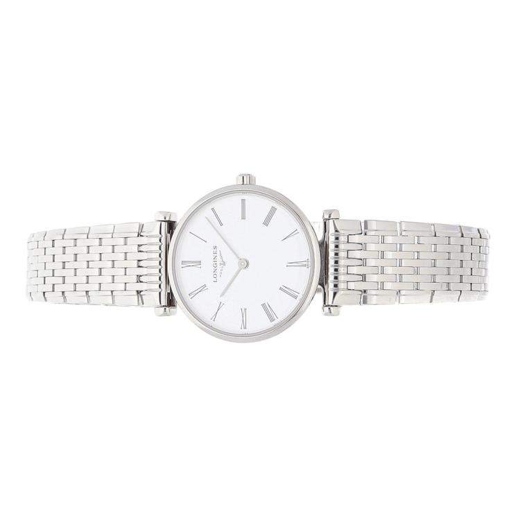 Pre Owned Longines White Stainless Steel La Grande Classique L42094116 Women's Wristwatch 24 MM