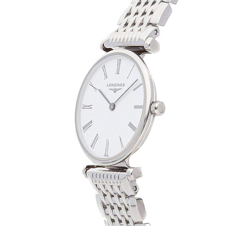 Pre Owned Longines White Stainless Steel La Grande Classique L42094116 Women's Wristwatch 24 MM