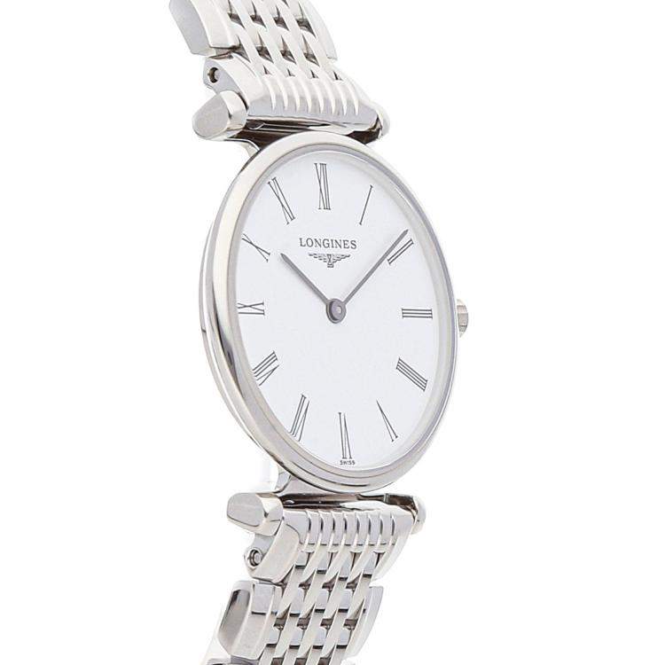 Pre Owned Longines White Stainless Steel La Grande Classique L42094116 Women's Wristwatch 24 MM
