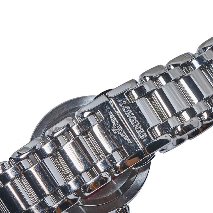 Pre Owned Longines Mother Of Pearl Stainless Steel Diamonds PrimaLuna L8.112.0 Women's Wristwatch 30 MM