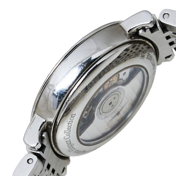 Pre Owned Longines White Stainless Steel & Diamond Elegant L4.310.0 Women's Wristwatch 29MM