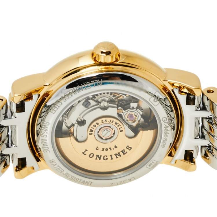 Pre Owned Longines White Two-Tone Stainless Steel Présence L4.321.2.11.7 Women's Wristwatch 25.50 mm