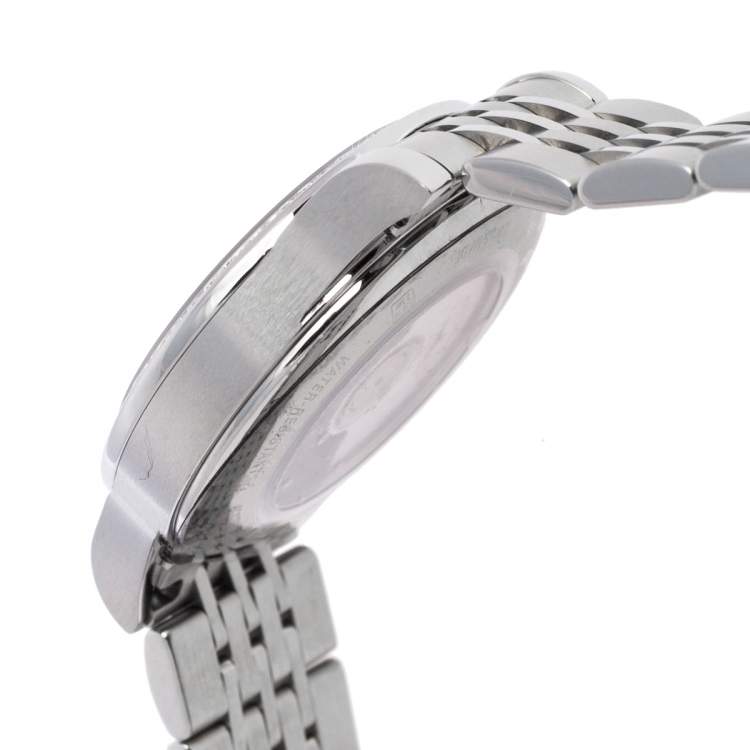 Pre Owned Longines MOP Diamonds Stainless Steel Record L23210876 Women's Wristwatch 30 mm