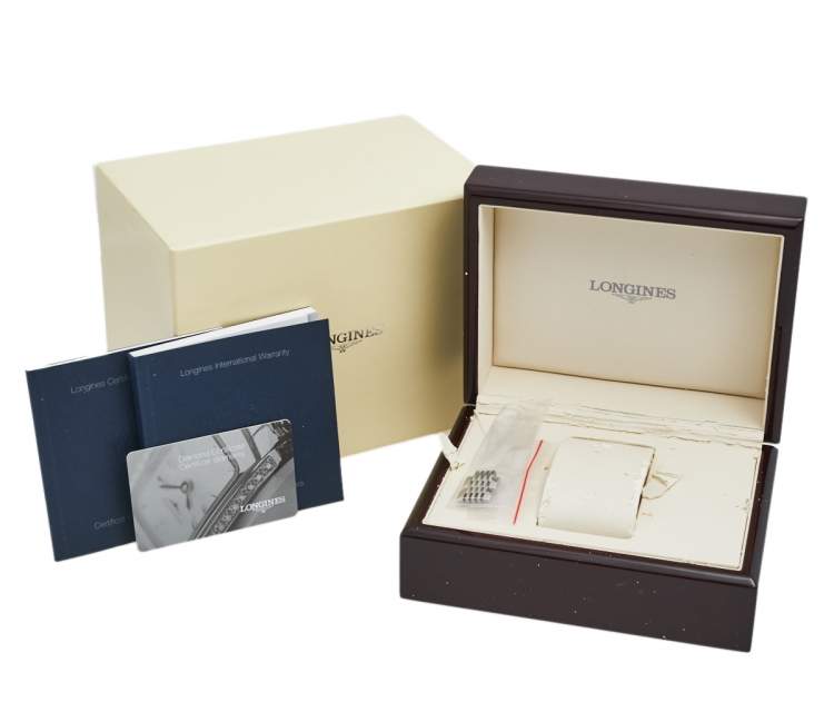 Pre Owned Longines Mother of Pearl Stainless Steel Diamond Evidenza L2.655.0.01.6 Women's Wristwatch 38 mm 