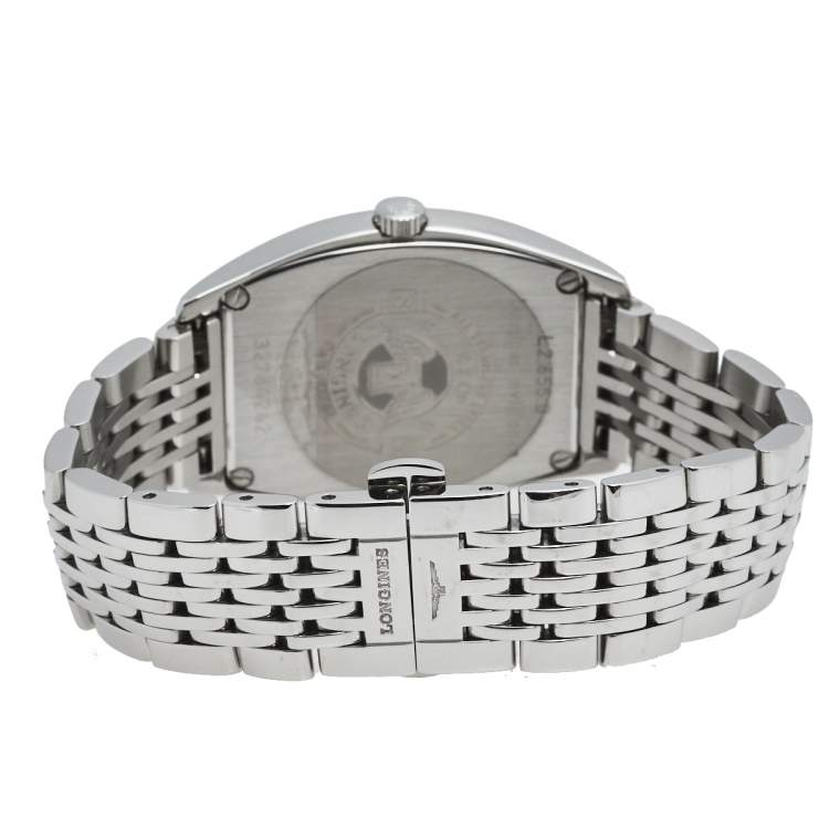 Pre Owned Longines Mother of Pearl Stainless Steel Diamond Evidenza L2.655.0.01.6 Women's Wristwatch 38 mm 