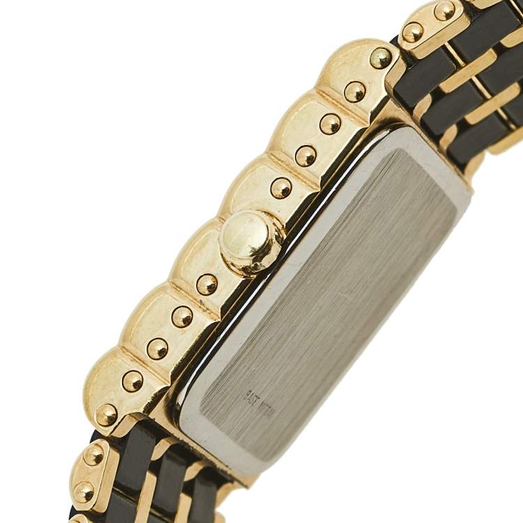 مملوكة مسبقًا Longines Black Two Tone Stainless Steel Vintage MZ5713 Women's Wristwatch 17 mm