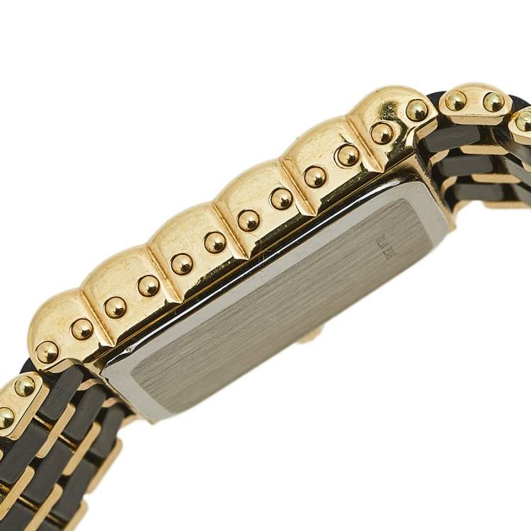 مملوكة مسبقًا Longines Black Two Tone Stainless Steel Vintage MZ5713 Women's Wristwatch 17 mm