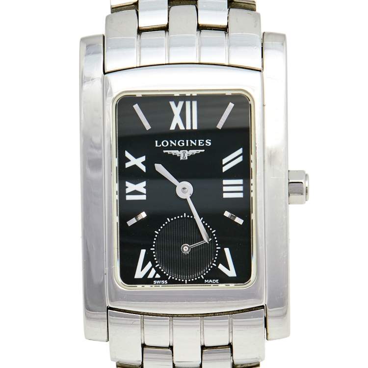 Pre Owned Longines Black Stainless Steel Dolce Vita L5.502.4 Women's Wristwatch 23 mm 