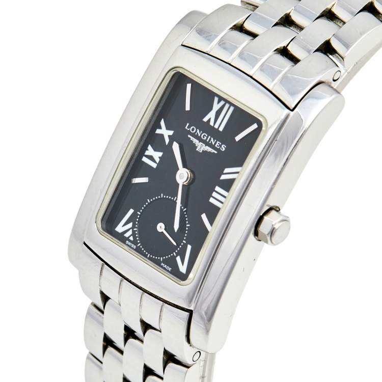 Pre Owned Longines Black Stainless Steel Dolce Vita L5.502.4 Women's Wristwatch 23 mm 