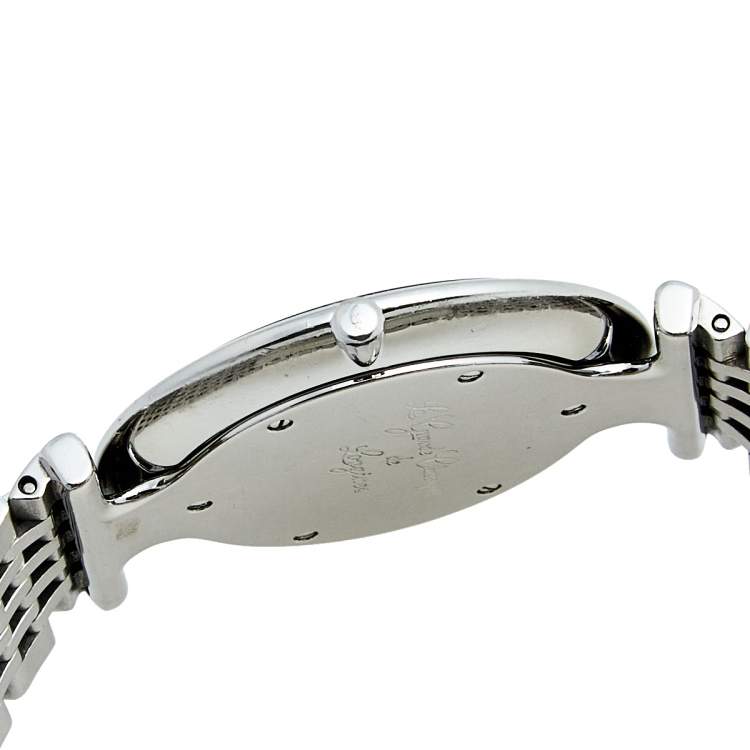 Pre Owned Longines Black Diamond Stainless Steel Le Grande Classique L4.709.4.55.6 Women's Wristwatch 33 mm