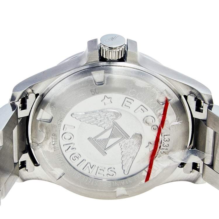 Pre Owned Longines Silver Stainless Steel Conquest VHP L3.316.4.76.6 Women's Wristwatch 36 mm