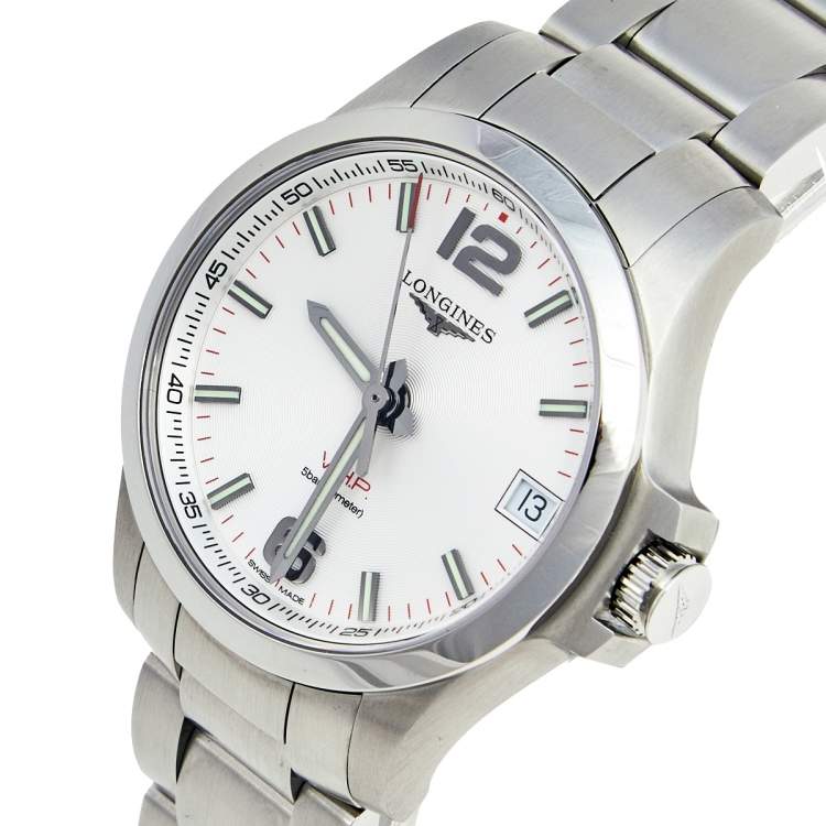 Longines Silver Stainless Steel Conquest VHP L3.316.4.76.6 Women s