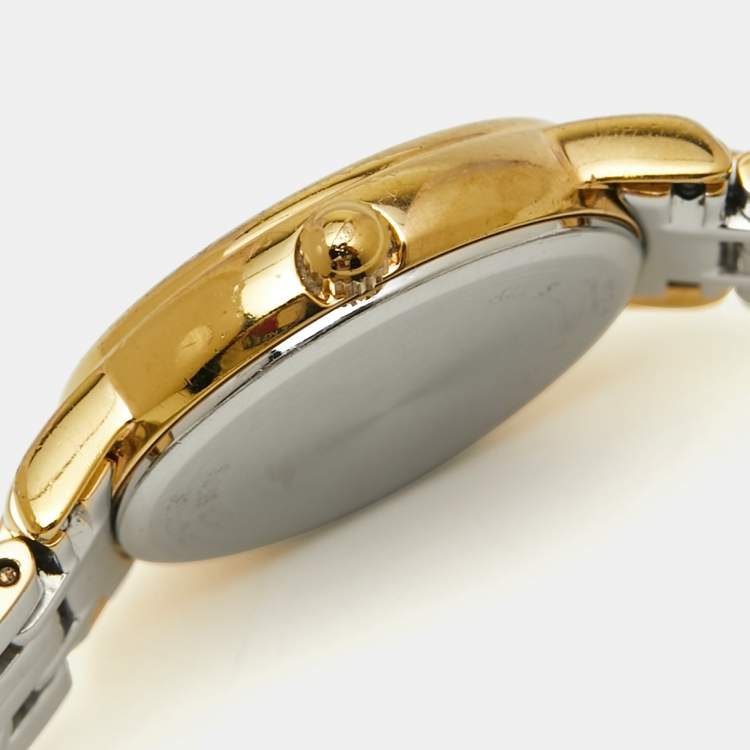 Pre Owned Longines White Two-Tone Stainless Steel Presence L4.220.2.12.7 Women's Wristwatch 23 mm