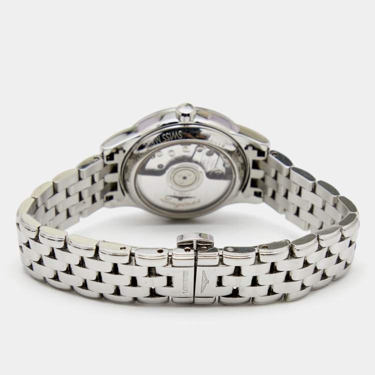 Pre Owned Longines Mother of Pearl Stainless Steel Flagship L4.274.4.87.6 Women's Wristwatch 26 mm