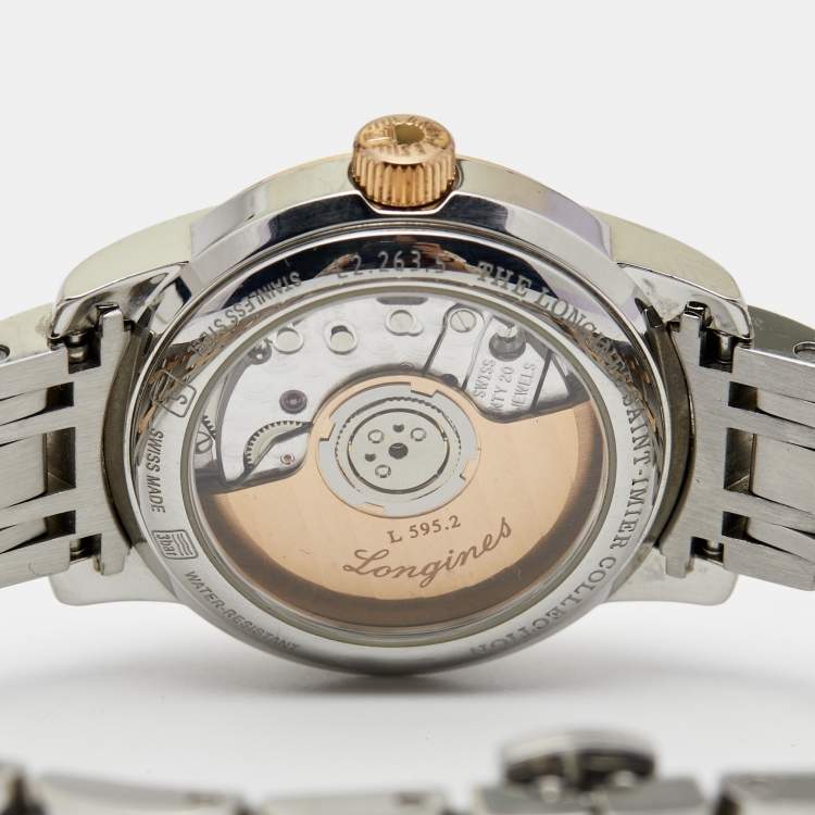 مملوكة مسبقًا Longines Black 18k Rose Gold Stainless Steel Saint Imier L2.263.5.52.7 Women's Wristwatch 26 mm