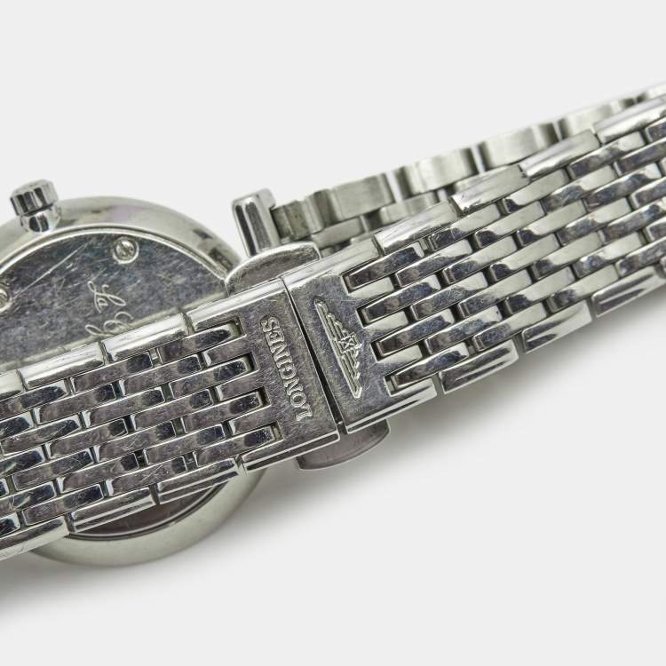 Pre Owned Longines White Stainless Steel La Grande Classique De Longines L4.209.4.11.6 Women's Wristwatch 24 mm