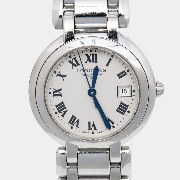 Pre Owned Longines Silver Stainless Steel PrimaLuna L8.112.4.71.6 Women's Wristwatch 30 mm