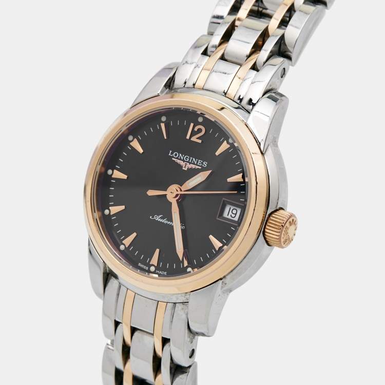 Pre Owned Longines Black Two Tone Stainless Steel The Saint-Imier L2.263.5.52.7 Women's Wristwatch 26 mm