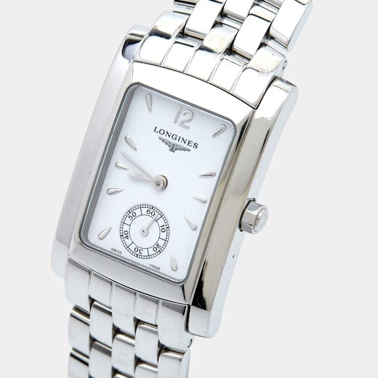 Pre Owned Longines White Stainless Steel DolceVita L5.502.4.16.6 Women's Wristwatch 22.40 mm