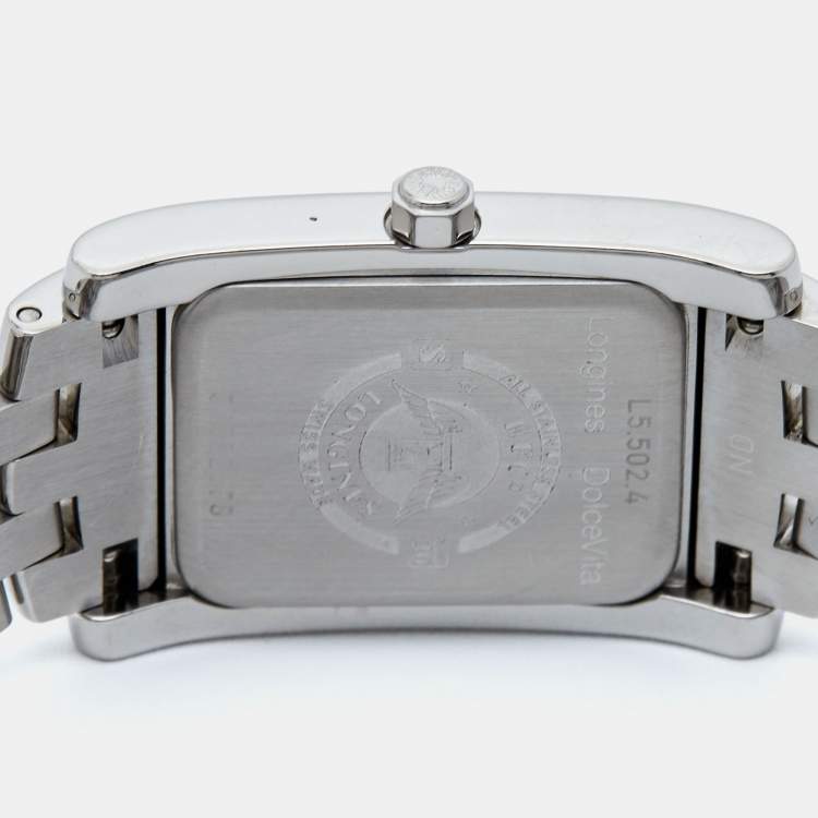 Pre Owned Longines White Stainless Steel DolceVita L5.502.4.16.6 Women's Wristwatch 22.40 mm