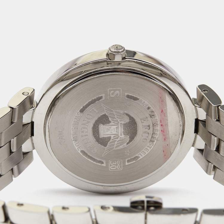 Pre Owned Longines Black Stainless Steel DolceVita L5.675.4.56.6 Men's Wristwatch 37 mm
