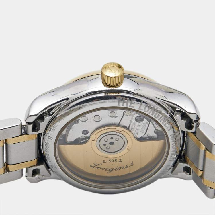 Pre Owned Longines Silver 18K Yellow Gold Stainless Steel Diamond Master Collection L2.128.5.77.7 Women's Wristwatch 25.50 mm