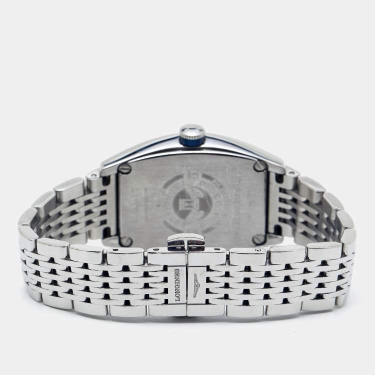 Pre Owned Longines Opaline White Guilloche Stainless Steel Evidenza L2.142.4.73.6  Women's Wristwatch 30 mm