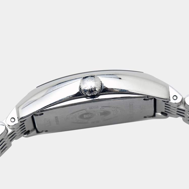 Pre Owned Longines Opaline White Guilloche Stainless Steel Evidenza L2.142.4.73.6  Women's Wristwatch 30 mm