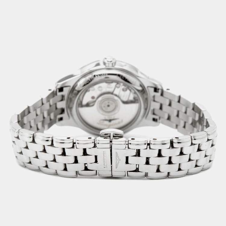 Pre Owned Longines White Stainless Steel Diamond Flagship L4.274.4.27.6 Women's Wristwatch 26 mm