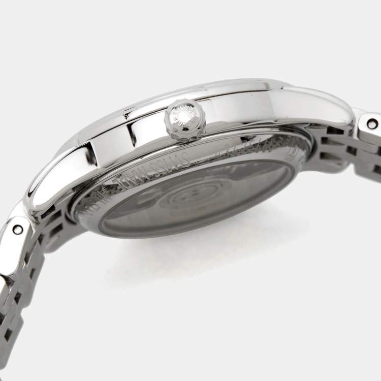 Pre Owned Longines White Stainless Steel Diamond Flagship L4.274.4.27.6 Women's Wristwatch 26 mm