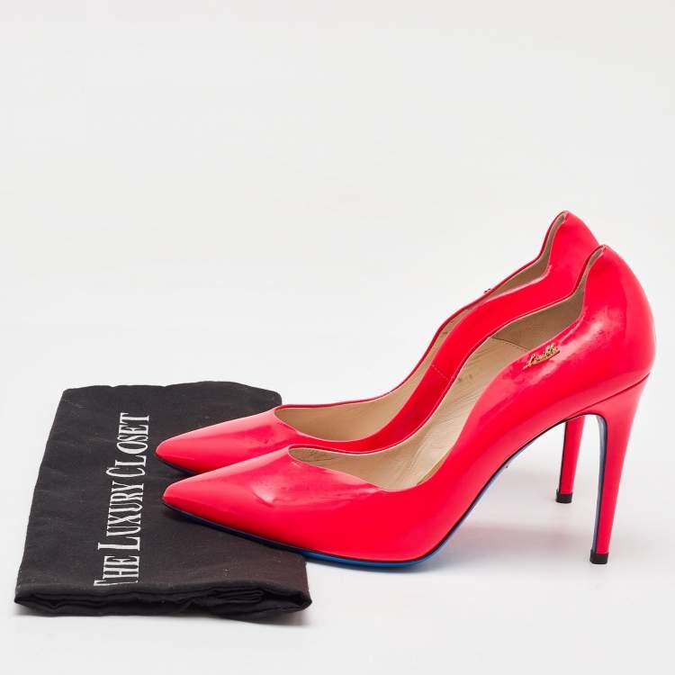 Pre Owned Loriblu Bright Pink Patent Leather Pointed Toe Pumps Size 40