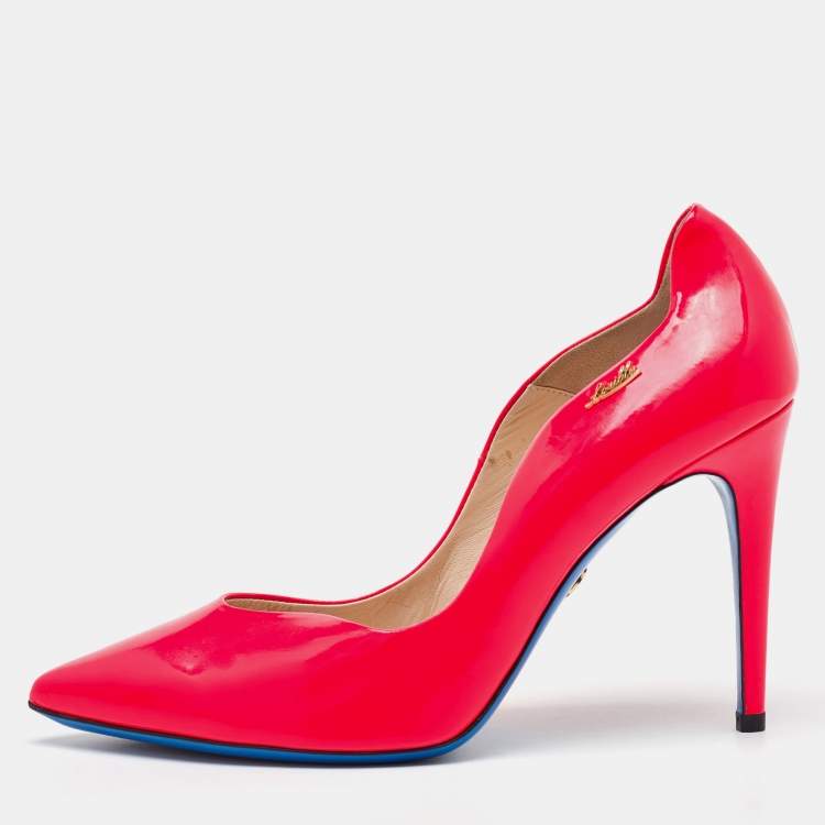 Pre Owned Loriblu Bright Pink Patent Leather Pointed Toe Pumps Size 40
