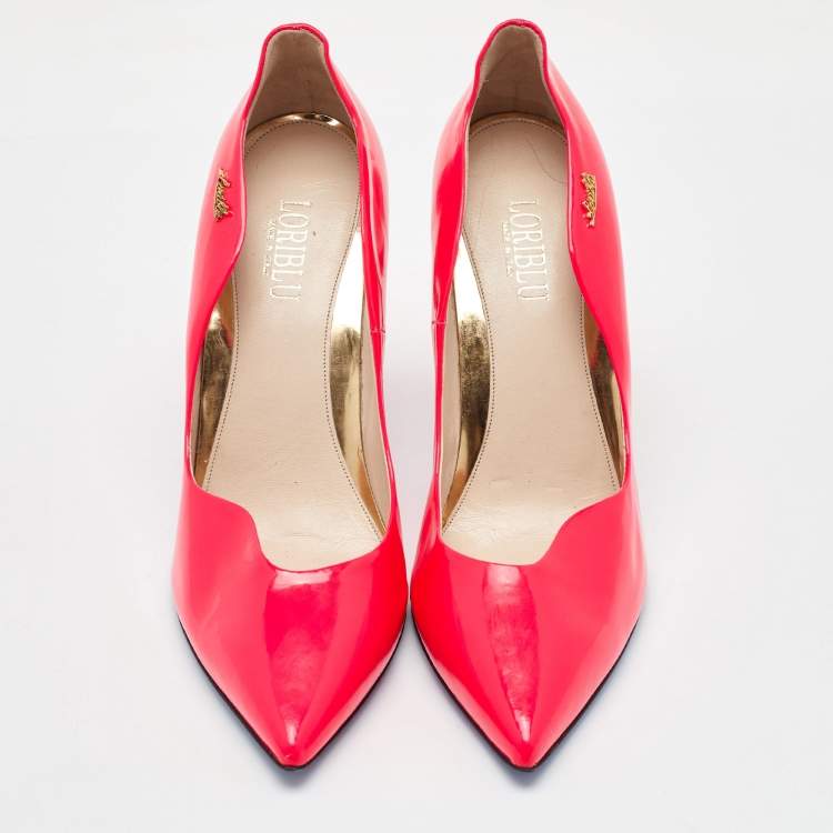 Pre Owned Loriblu Bright Pink Patent Leather Pointed Toe Pumps Size 40