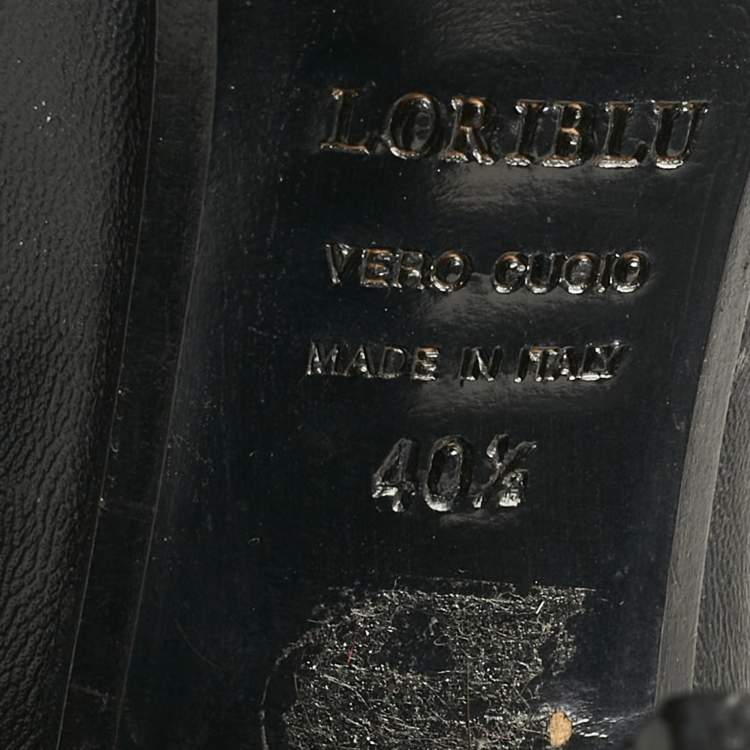 Pre Owned Loriblu Black Rabbit Fur and Leather Knee Length Boots Size 40.5