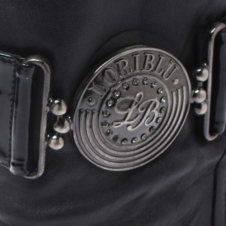 Pre Owned Loriblu Black Leather Pleat Detail Platform Knee Length Boots Size 37