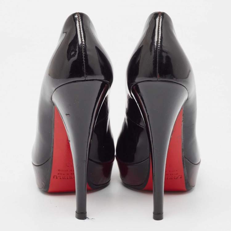 Pre Owned Loriblu Black/Burgundy Ombre Patent Leather Platform Pumps Size 39