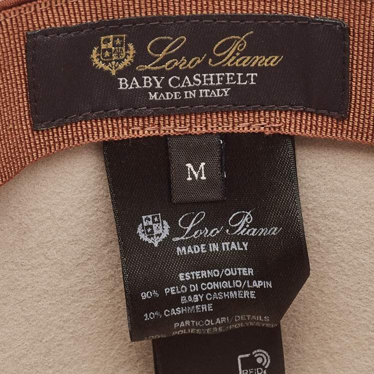 Pre Owned Loro Piana Beige Baby Cashmere and Lapin Felt Mirabel Panama Hat M
