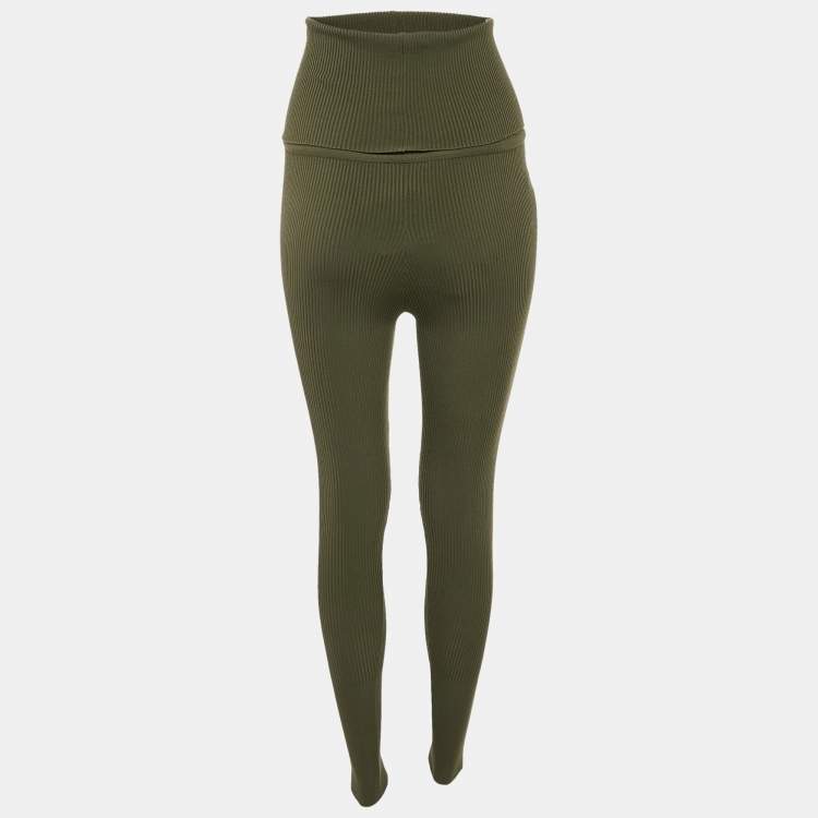 Pre Owned Loro Piana Green Wool Knit Diavolezza Leggings S