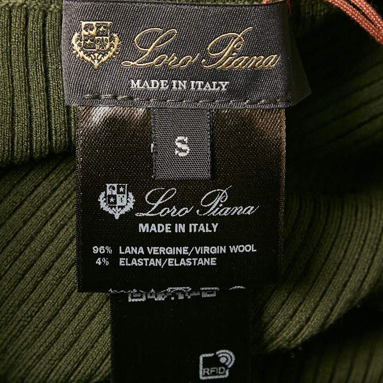 Pre Owned Loro Piana Green Wool Knit Diavolezza Leggings S