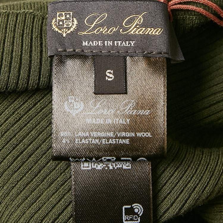 Pre Owned Loro Piana Green Wool Knit Diavolezza Leggings S